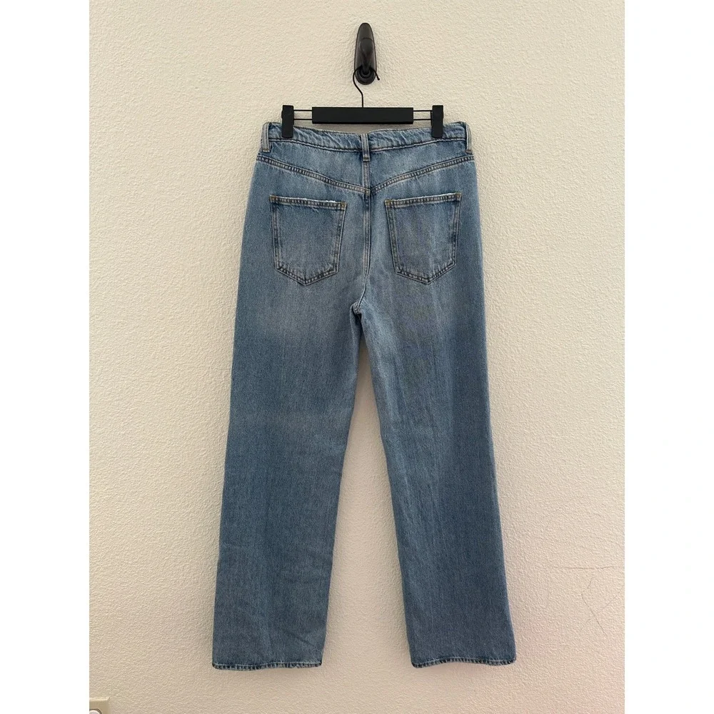 Free People We The Free Jeans Blue Side Slit High Rise Button Fly Boho Indie 29